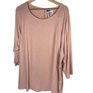 Old Navy Maternity Coral Ribbed Stretch 3/4 Sleeve Nursing Shirt XXL‎ New